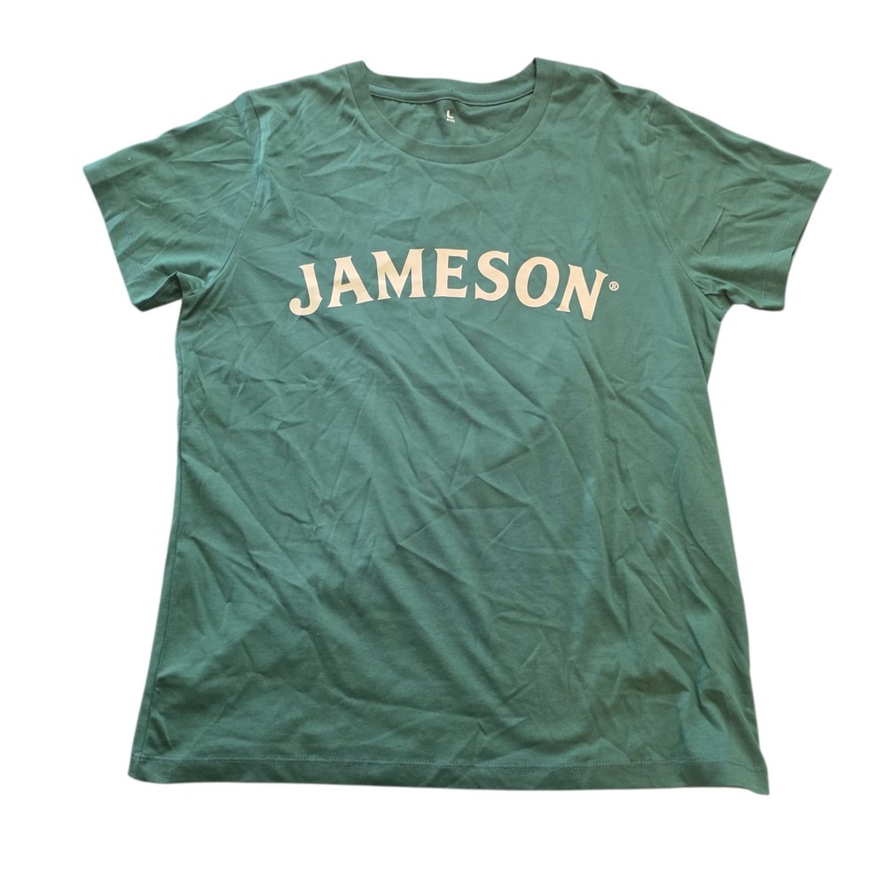 Jameson Irish Whiskey T-Shirt Green 100% Cotton Womens Large NEW NWOT